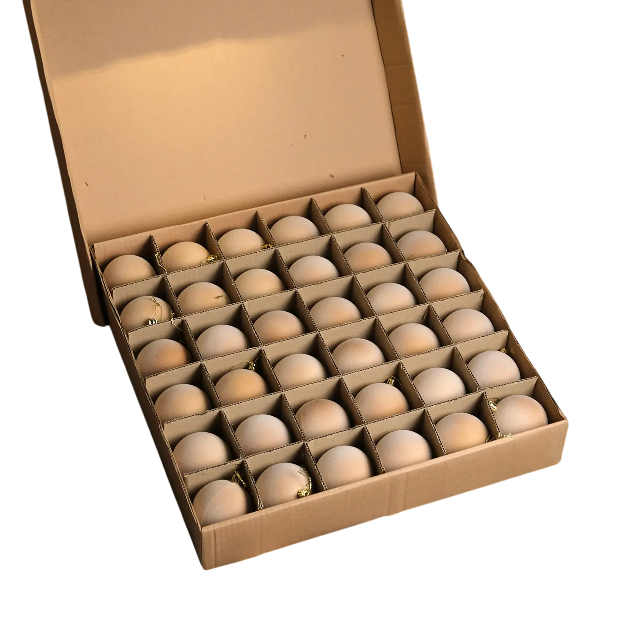 Новогодний набор елочных шаров Бархат 8 см из пластика 18 шт. Бежевый (150-41-Куля беж)