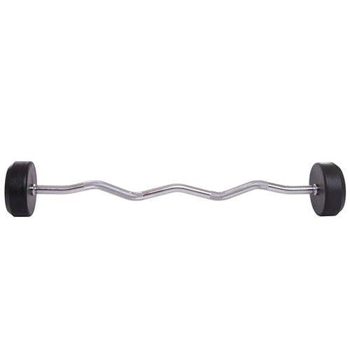 Штанга фиксированная изогнутая Rubber Coated Barbell Zelart TA-2687 25 кг Черный (58363067) - фото 2