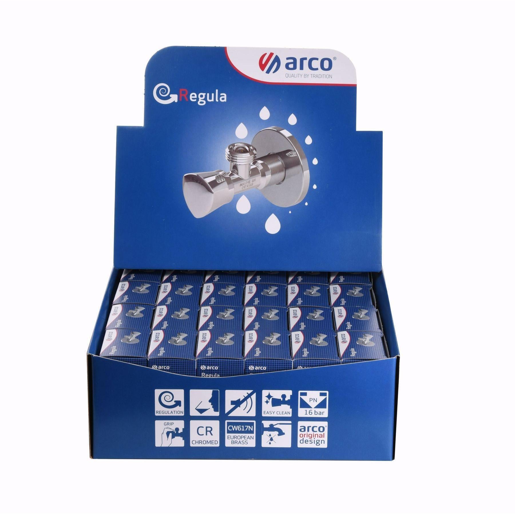 Набор кран вентильный угловой Arco 1/2"х1/2" ZENIT REGULA Z0912 30 шт. VTQ005 (000016257) Набор кран вентильный угловой Arco 1/2"х1/2" ZENIT REGULA Z0912 30 шт. VTQ005 (000016257)