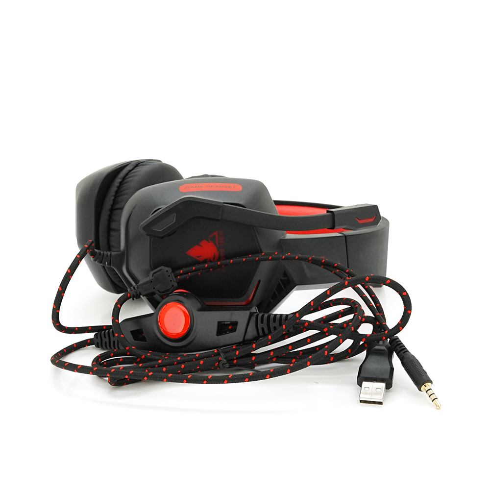 Наушники проводные Jedel GH-233 LED с микрофоном Черный/Красный (25688756)