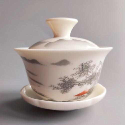 Гайвань фарфоровая Домик в горах 100 мл - фото 2 Гайвань фарфоровая Домик в горах 100 мл - фото 2