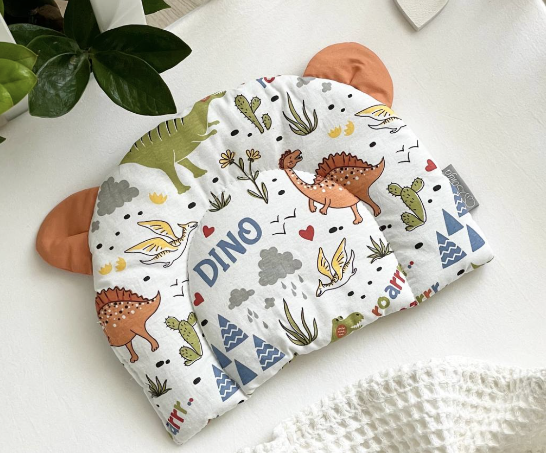 Подушка-позиционер с ушками детская Дино 28х21 см Подушка-позиционер с ушками детская Дино 28х21 см