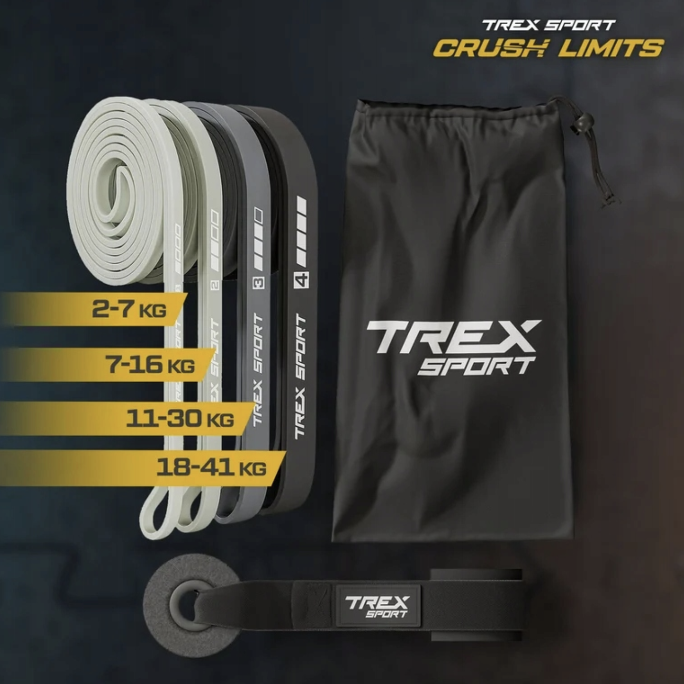 Набір резинок для фітнесу Trex Sport TX-004PB 4в1 2-41 кг (4416) - фото 11