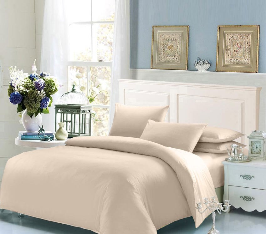 Комплект постельного белья бязь двуспальный Светлый беж