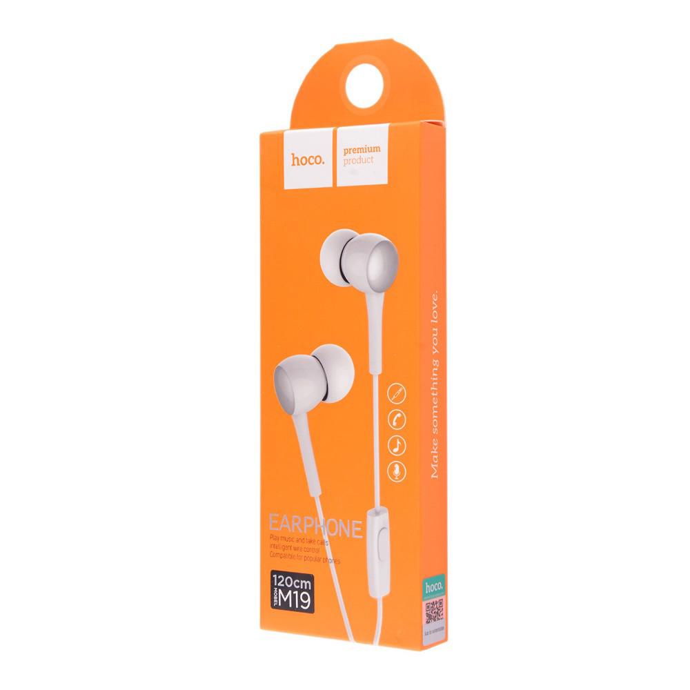 Наушники Hoco M19 Drumbeat universal earphone c микрофоном White - фото 2