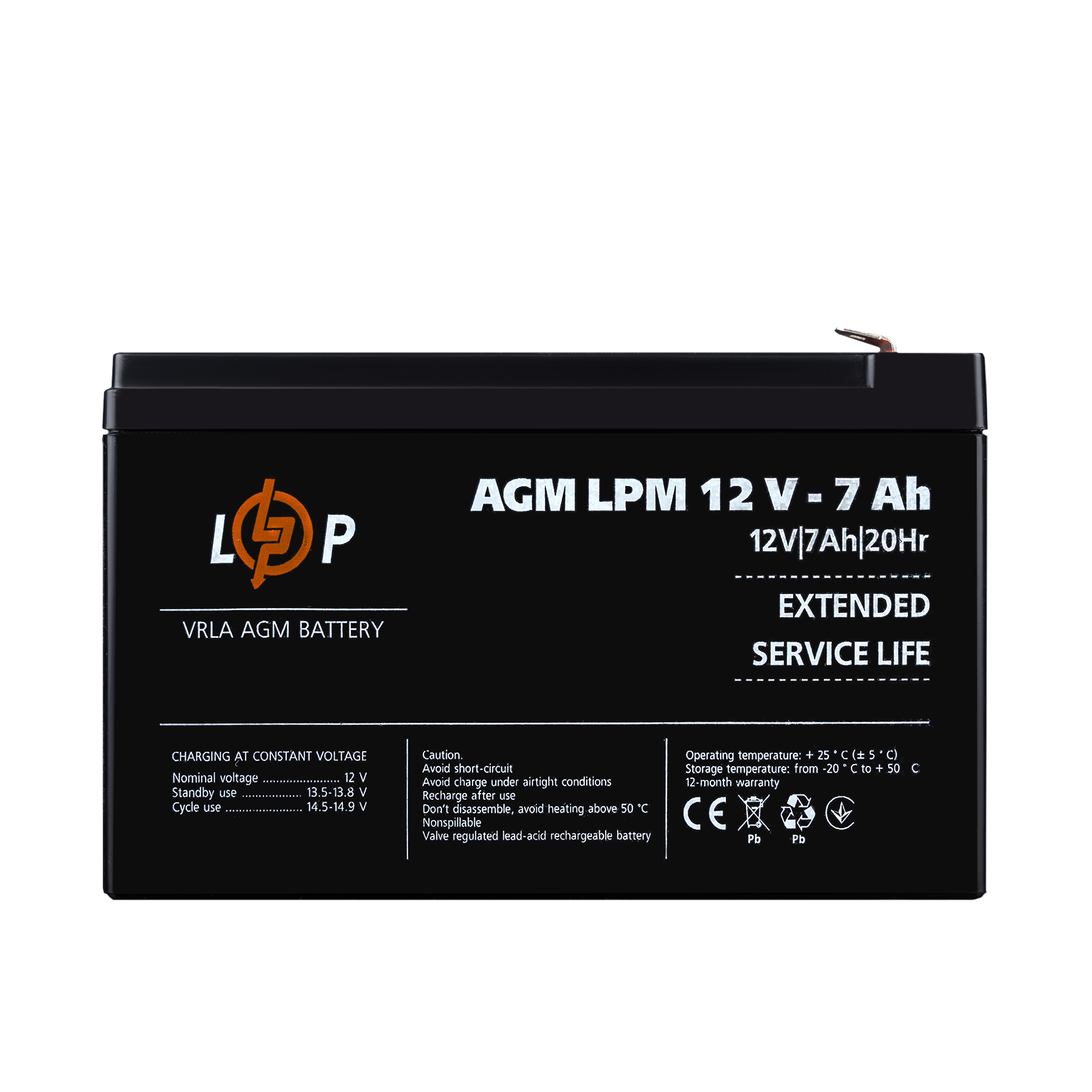 Аккумулятор AGM LPM 12V 7 Ah - фото 1