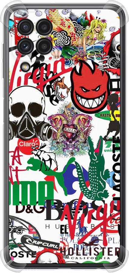 Чехол на Samsung Galaxy A22 A225F Many different logos (4022sp-2270-42517)