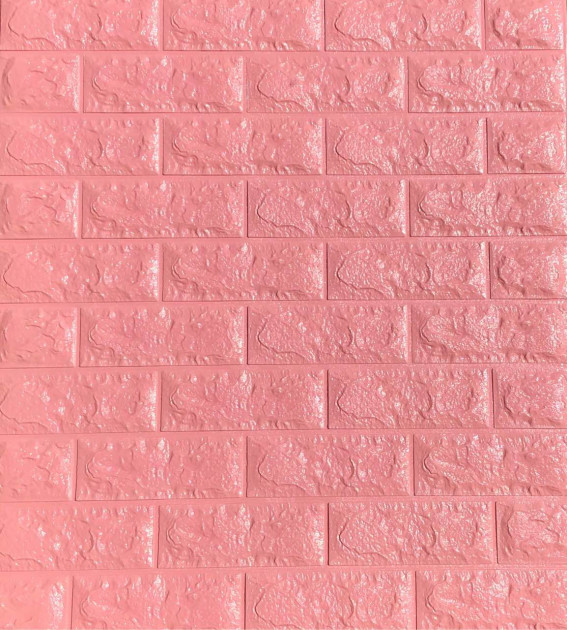 Самоклеюча 3D панель Sticker Wall 700x770x7 мм Коралово-рожева цегла (00157)