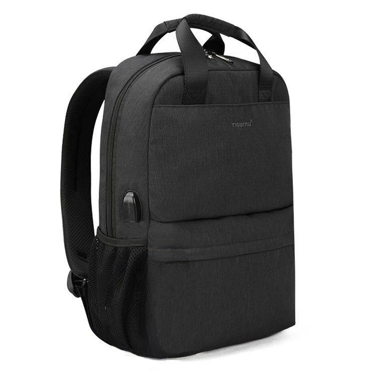 Городской рюкзак Tigernu T-B3508 для ноутбука 15,6" с USB 18 л + кодовый замок Черный (1865)