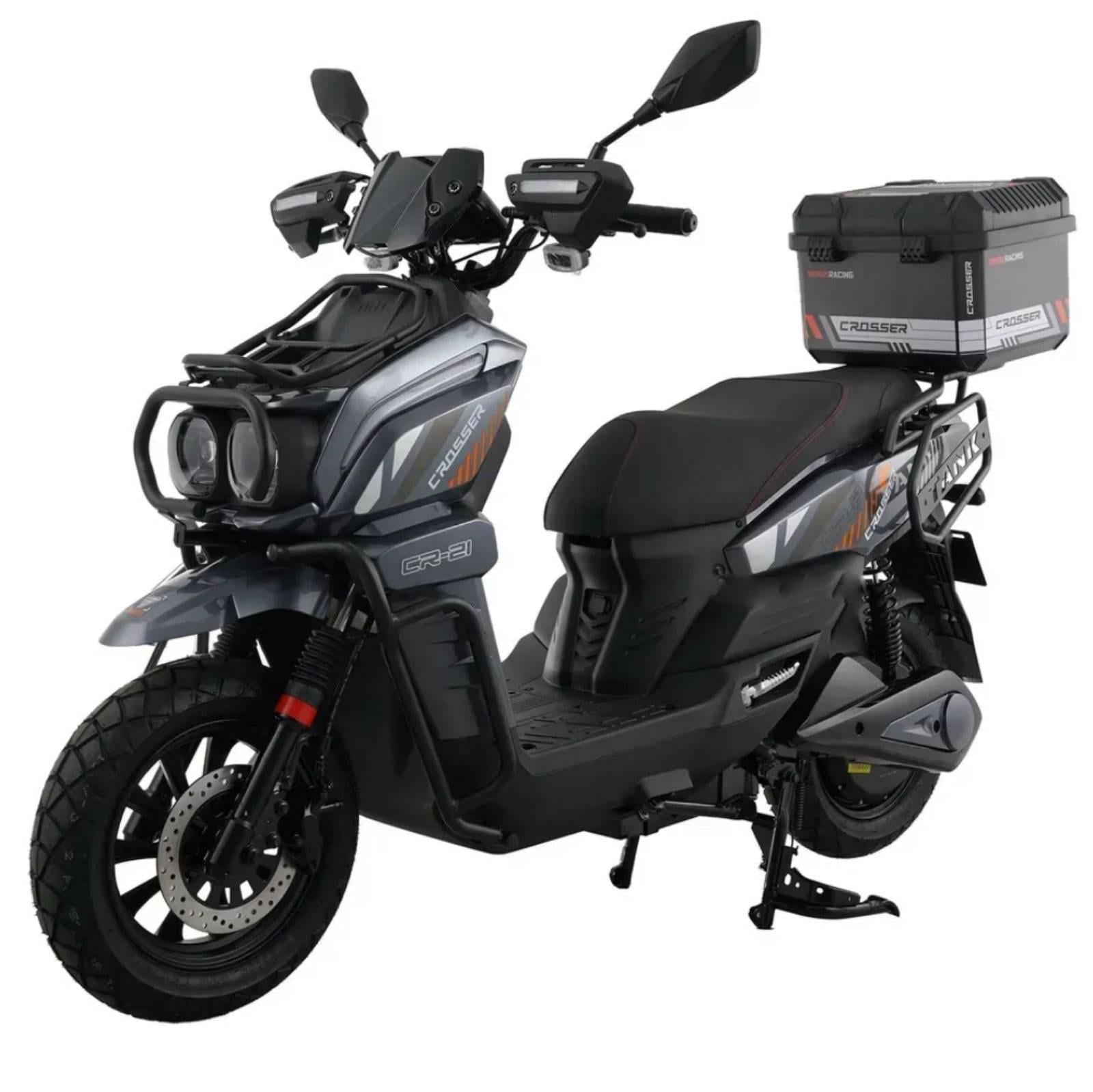 Электроскутер двухместный Crosser CR-21 2500W 76,8V/40Ah Серый