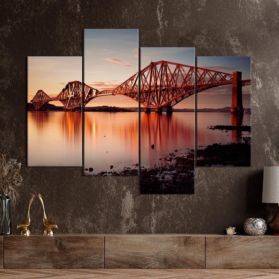 Картина міста Знаменитий міст Форт-Брідж в Единбурзі 149x106 см (A568-4)