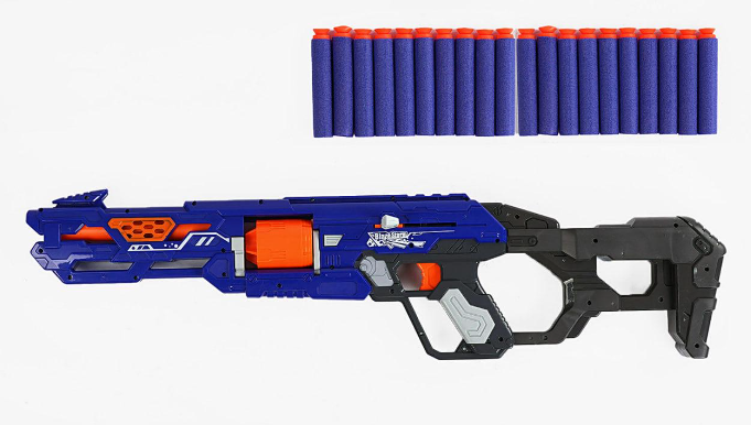 Бластер Blaze Storm с мягкими шарами 20 зарядов 80 см Синий