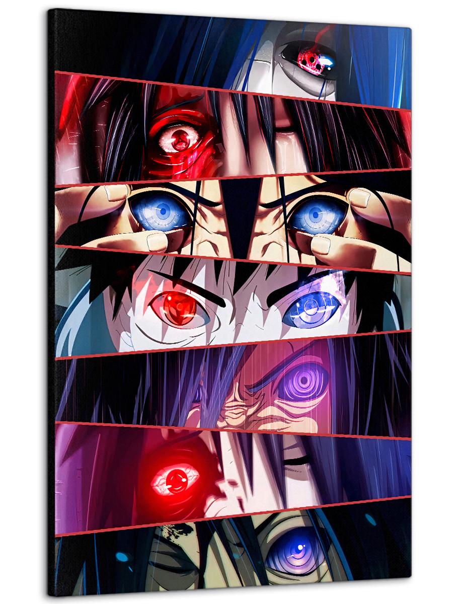 Картина на холсте DK Аниме Наруто Глаза Коллаж №7 50x70 см (MK10071_G)