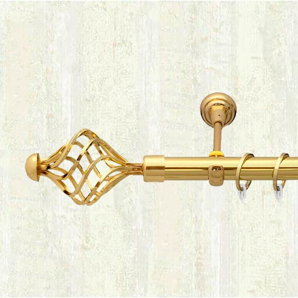 Карниз металевий Orvit Арезо однорядний 25 мм 240 см Золотий (000-5943)