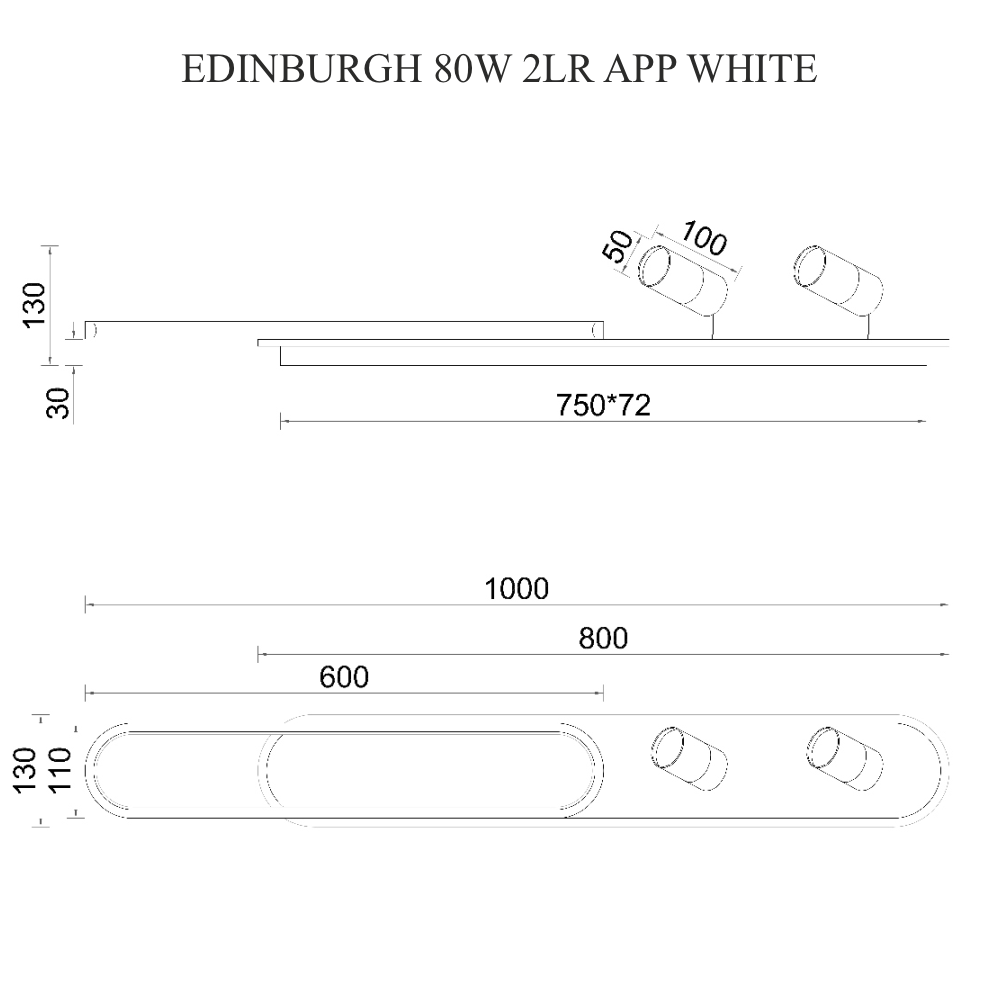 Люстра светодиодная ESLLSE EDINBURGH 2LR APP 70+4 Вт Белый (10213) - фото 7