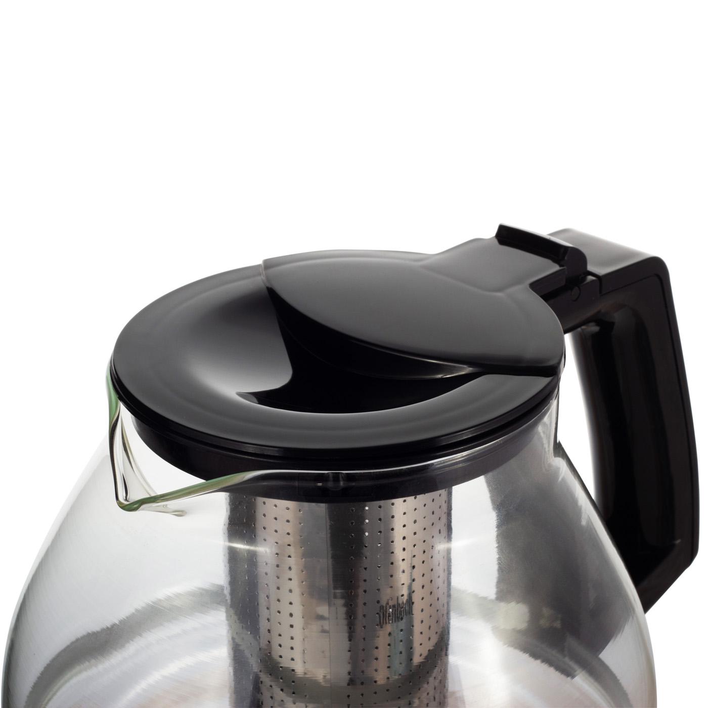 Заварочный чайник со съемным ситечком Ofenbach KM-100613М из термостойкого стекла 1300 мл Прозрачный (150-84-100613М) - фото 7