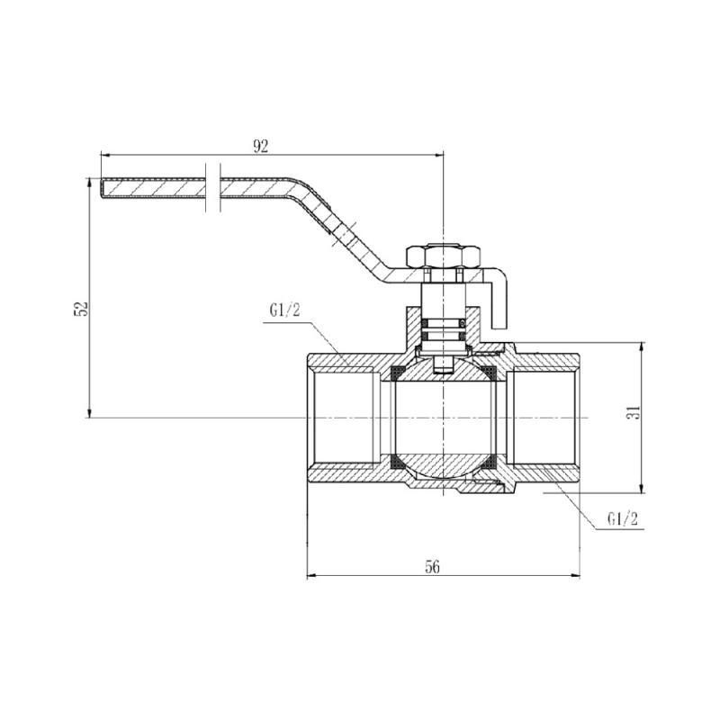 Кран кульовий ручка SD Forte 1/2 ВР для газу (11075949) - фото 2