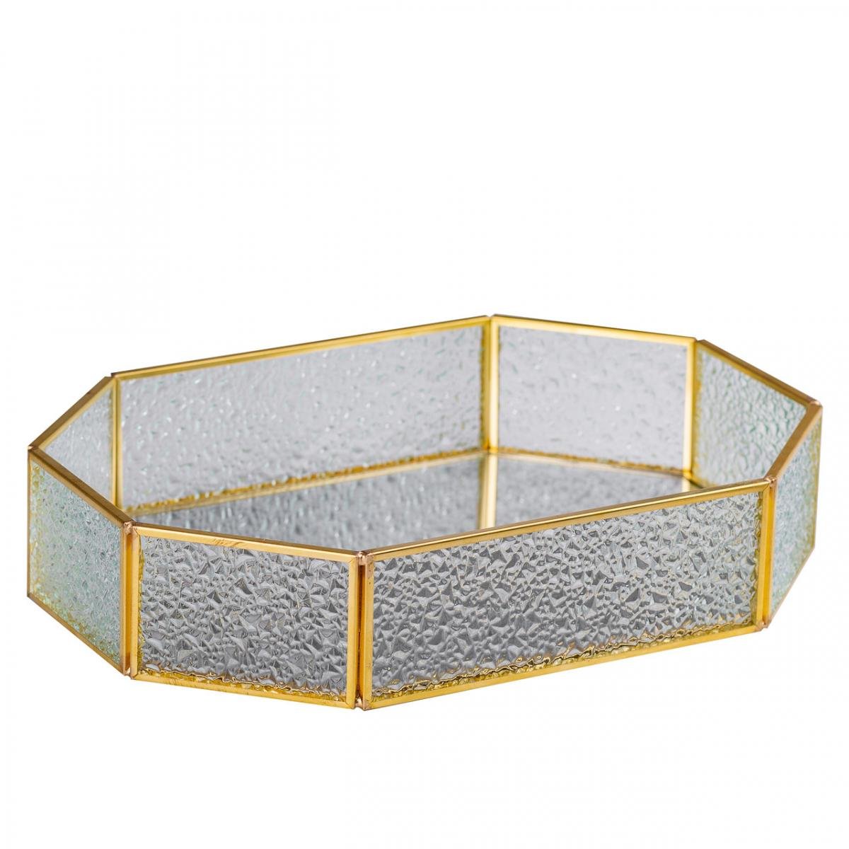 Піднос декоративний для косметики та прикрас із дзеркальною основою 25х18 см (HP418)