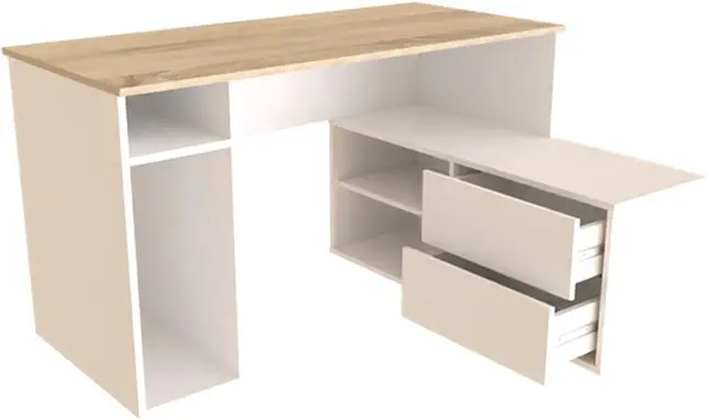 Компьютерный стол IdealMebel КС-31 Белый/Дуб сонома