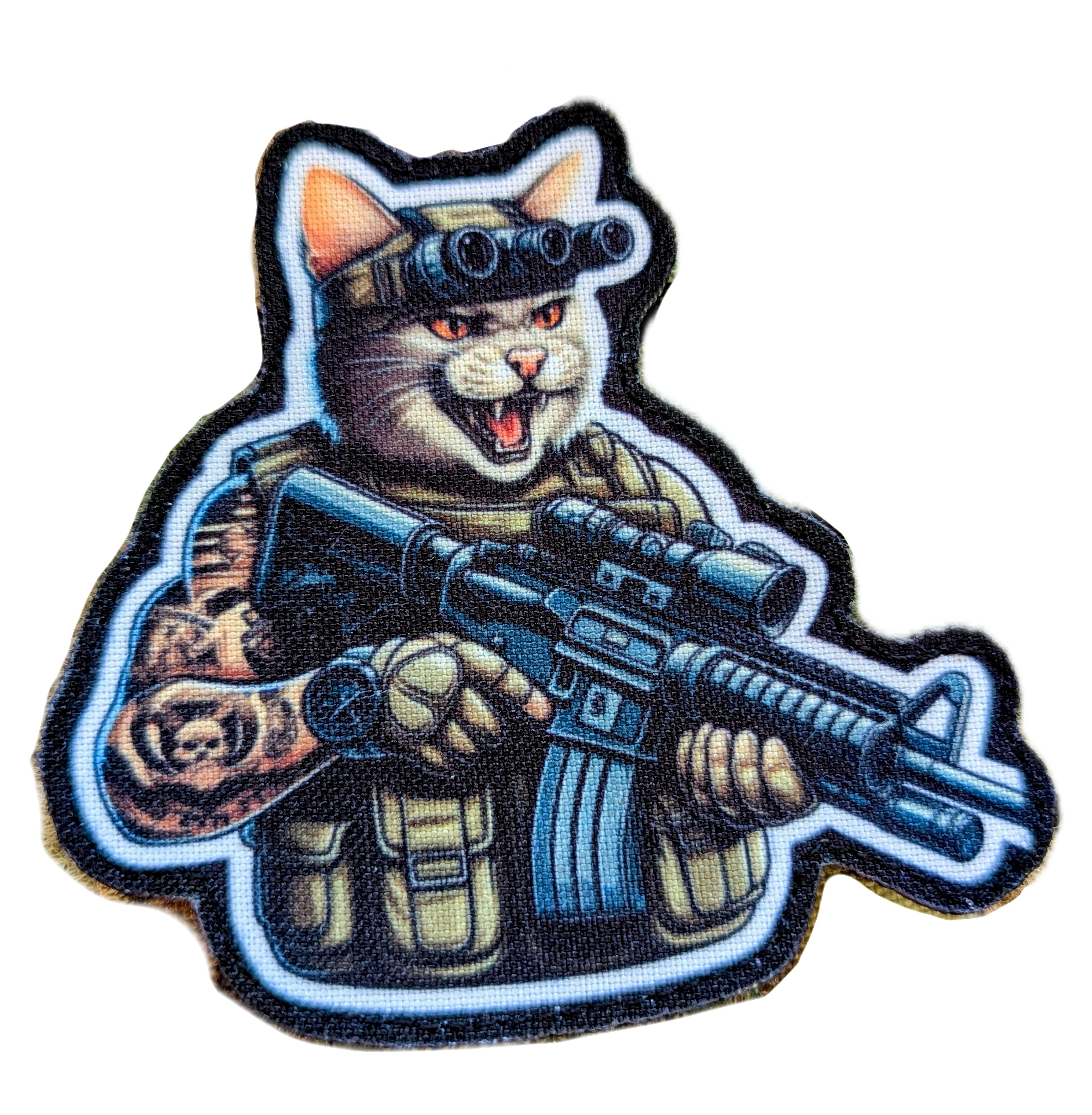 Шеврон-патч Бойовий Кіт фігурний на липучках (CATT1)