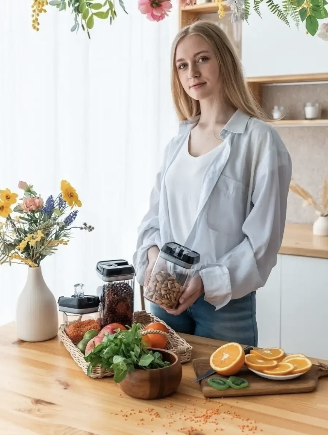 Набір контейнерів для сипучих продуктів 6 ємностей з вакуумною кришкою (Е500016) - фото 4