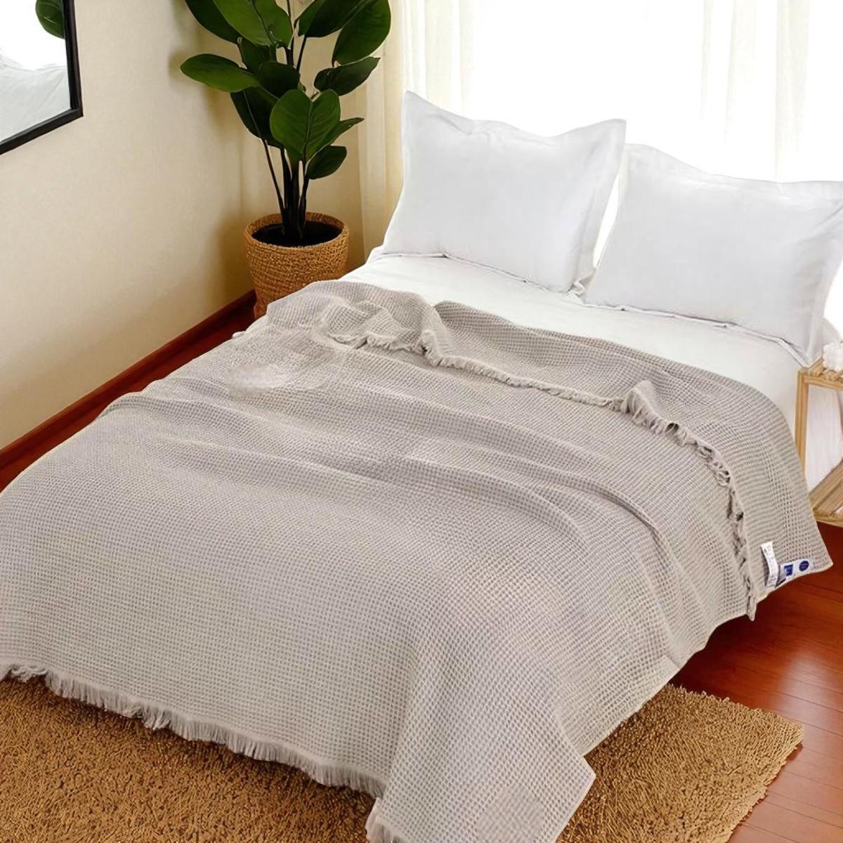 Покривало вафельне Koloco євро 200х230 см Бежевий (41877) - фото 2 Покривало вафельне Koloco євро 200х230 см Бежевий (41877) - фото 2