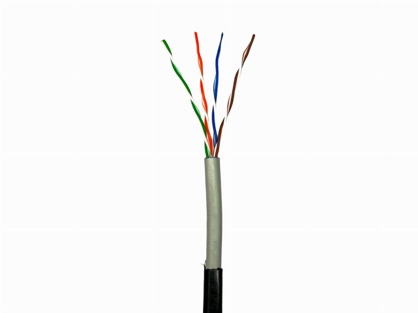 Кабель кручена пара GEAR UTP 4x2x0,51 Cat5E CCA PVC+PE для зовнішніх робіт 305 м Чорний