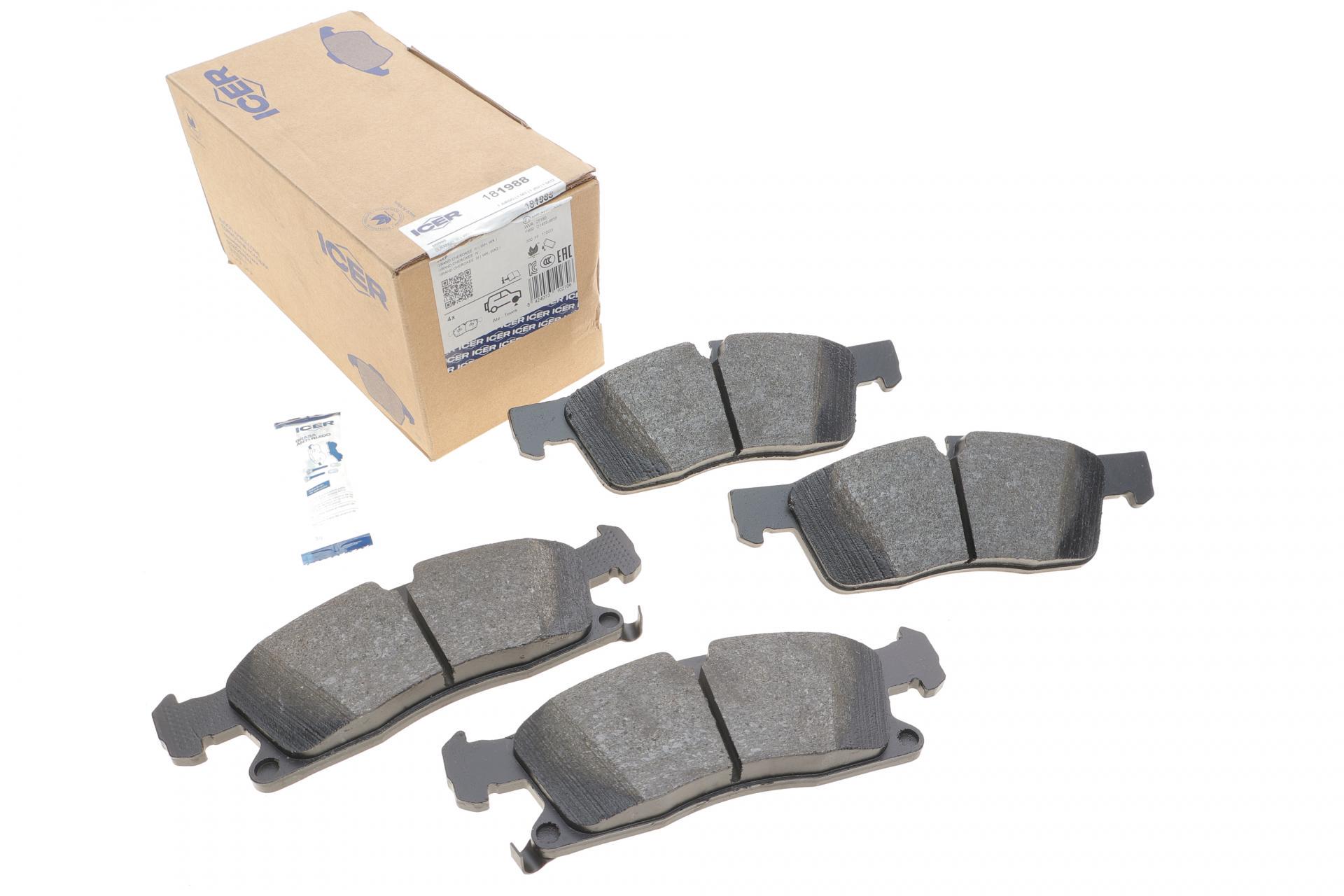 Колодки гальмівні передні ICER для MB M/GLE/GL/GLS-class W166/X166 11-19/Jeep Grand Cherokee 10- (181988)
