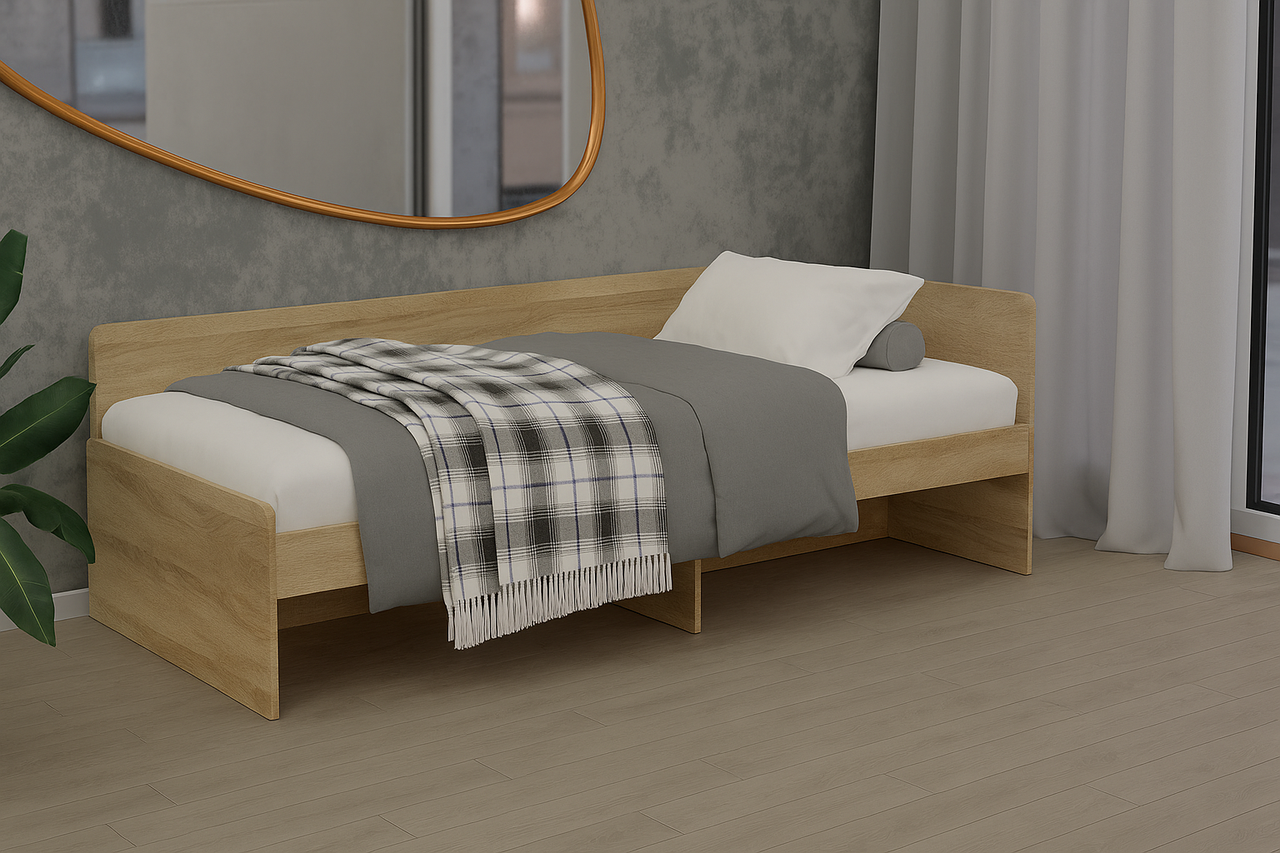 Ліжко односпальне Еверест 800 суцільний щит Дуб сонома (е-20737.02) - фото 2 Ліжко односпальне Еверест 800 суцільний щит Дуб сонома (е-20737.02) - фото 2