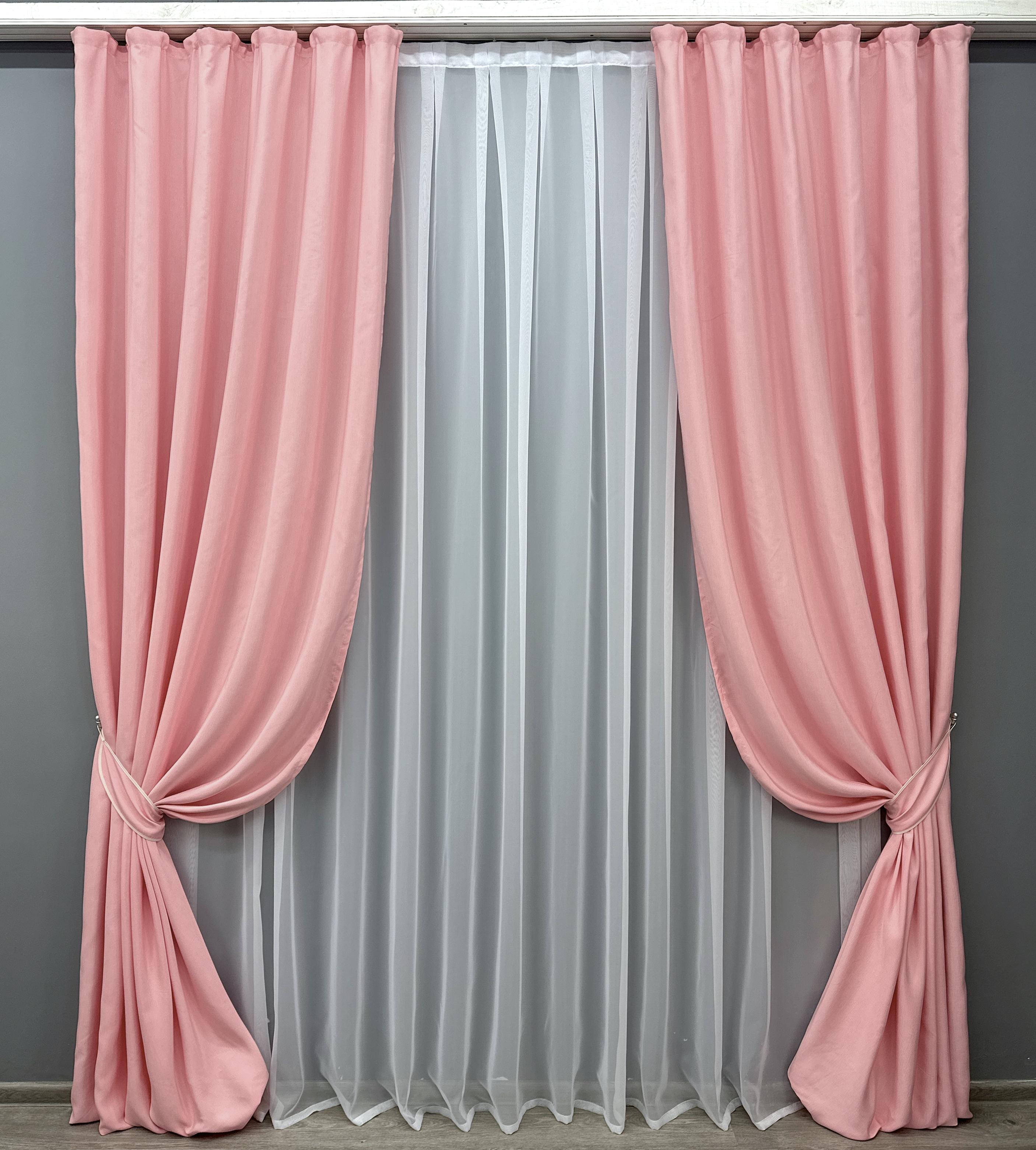 Комплект готовых штор VR-Textil Ибица № 1732ш 150х285 см 2 шт. Розовый (33-0708)