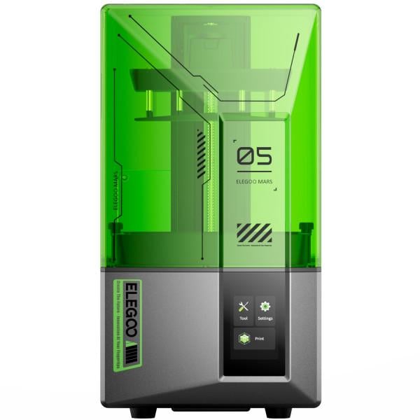 Друкарка 3D ELEGOO Mars 5 4K LCD ±0.1 мм Chitubox MSLA 143х89х150 мм USB Зелений