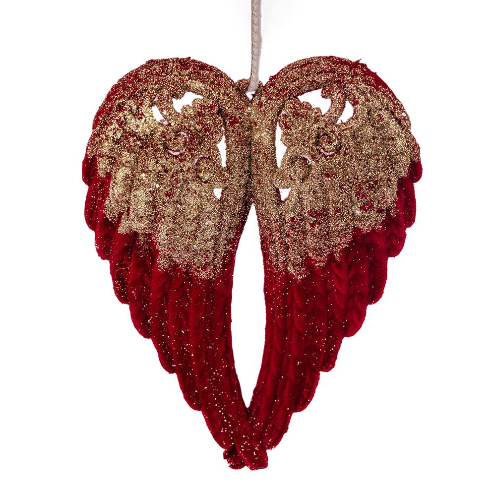 Іграшка на ялинку Elisey Оксамитові крила 14,3 см Бордовий (NH-106-K-140)