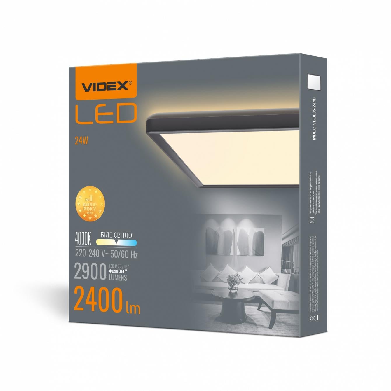 Светодиодный светильник Videx DL3S 24W 4000K Черный (27853)