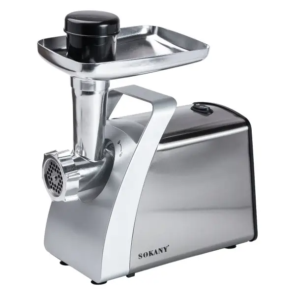 Мясорубка для кухни Sokany SK-06001 с 3 насадками 2400 Вт Серебристый (SK-06001)