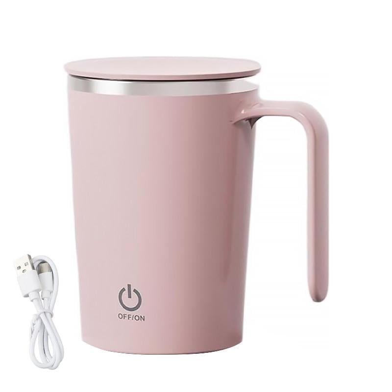 Чашка-мешалка автоматическая Lesko DTM-661 USB 350 мл Pink (25714105)