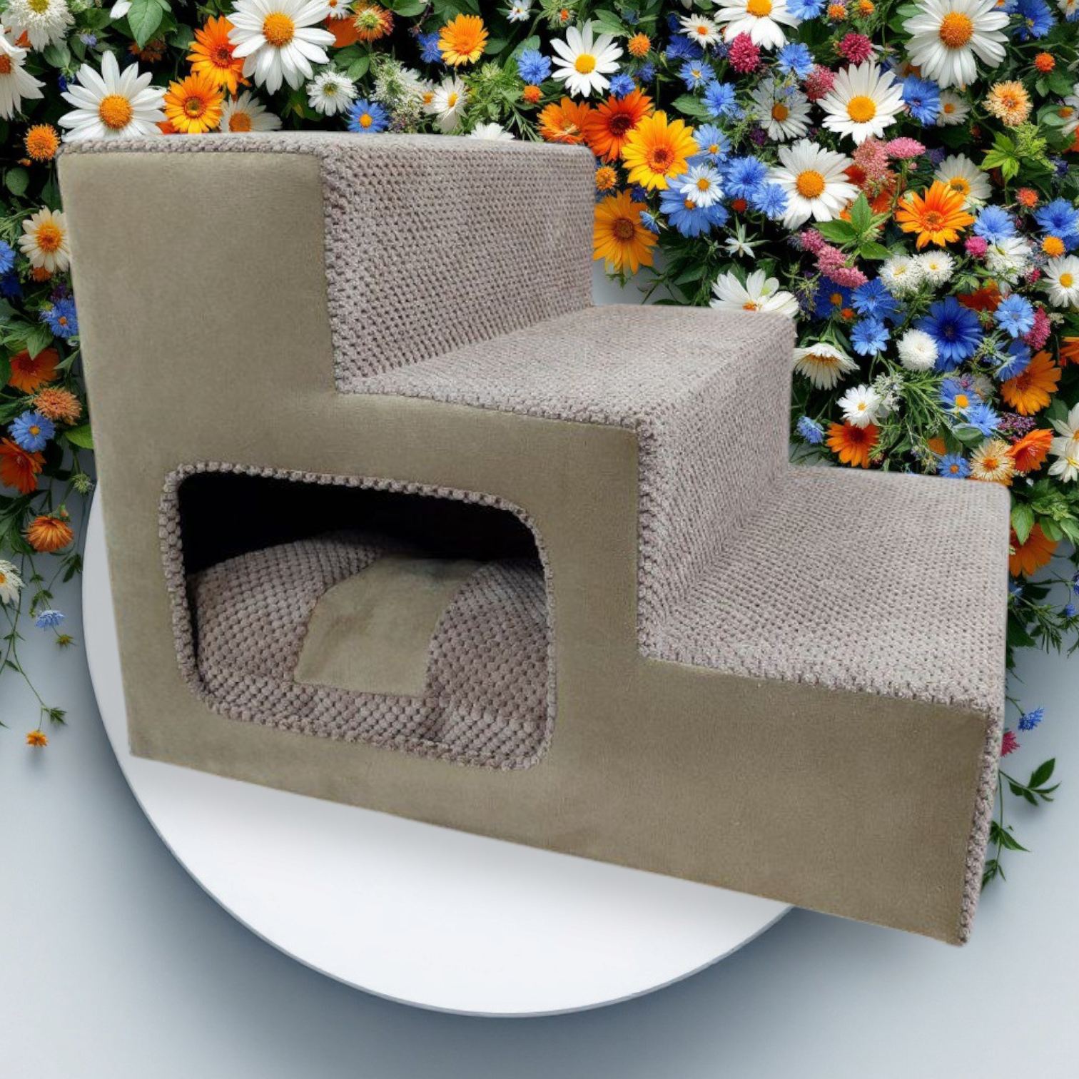 Ступеньки для собачек с входом 55х40х40 см правые Капучино - фото 4 Ступеньки для собачек с входом 55х40х40 см правые Капучино - фото 4