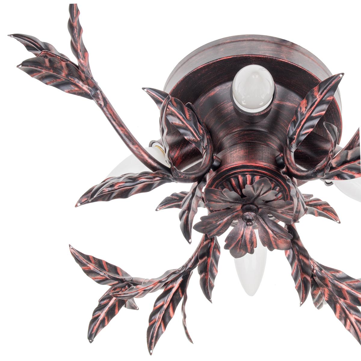 Люстра кованая Brille BCL-278S/4 E27 флористика - фото 2 Люстра кованая Brille BCL-278S/4 E27 флористика - фото 2