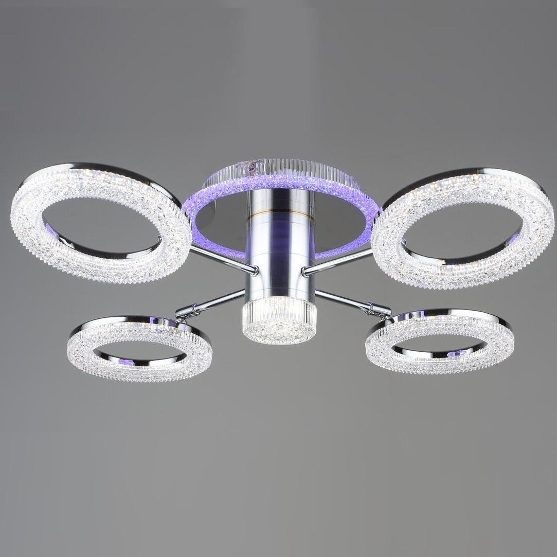 Люстра светодиодная Sirius с круглыми плафонами 56W 3000-6500К Хром (B YH1004/4 CH 56W)