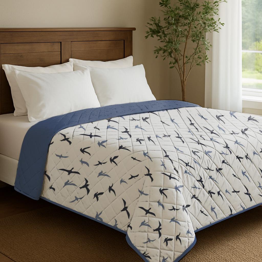 Покрывало двустороннее Zastelli Birds Reverce Blue/Regatta 145х210 см Разноцветный (22690)