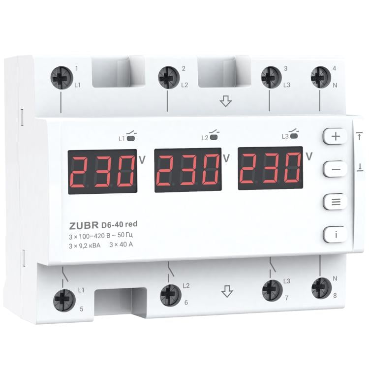 Реле напруги Zubr D6-40 red (4820120222139)