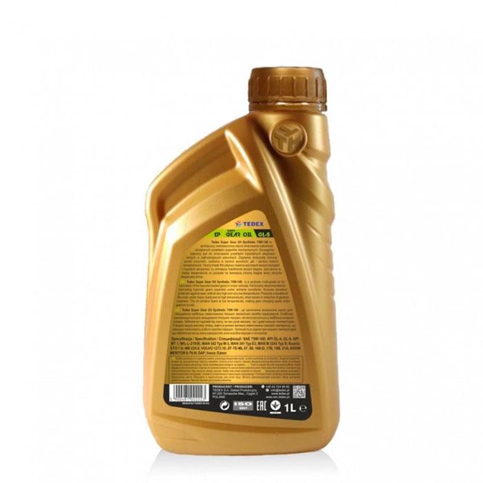 Масло трансмиссионное TEDEX SUPER GEAR SYNTHETIC GL-5 75W-90 1 л (163622) - фото 2 Масло трансмиссионное TEDEX SUPER GEAR SYNTHETIC GL-5 75W-90 1 л (163622) - фото 2