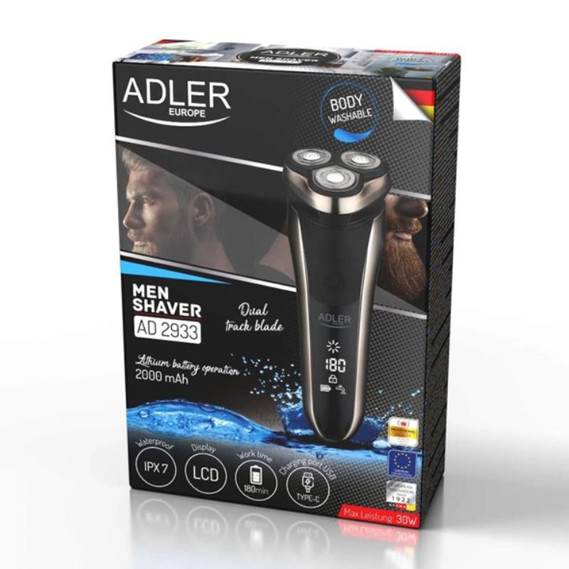 Електробритва для чоловіків Adler AD 2933 роторна акумуляторна з USB Type-C 30 Вт - фото 10