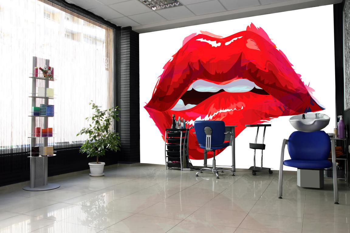 Фотообои флизелиновые красота и мода для спальни/зала/кухни моющиеся Губы