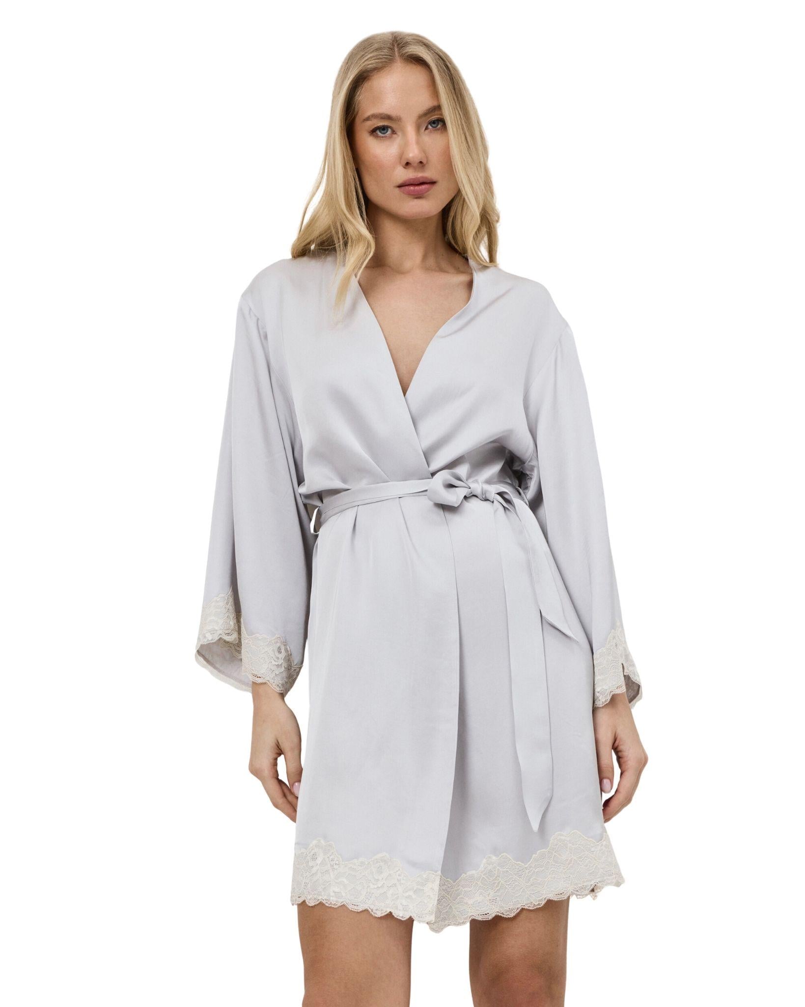 Халат женский атласный Aruelle Eden М Голубой (Eden-gown)