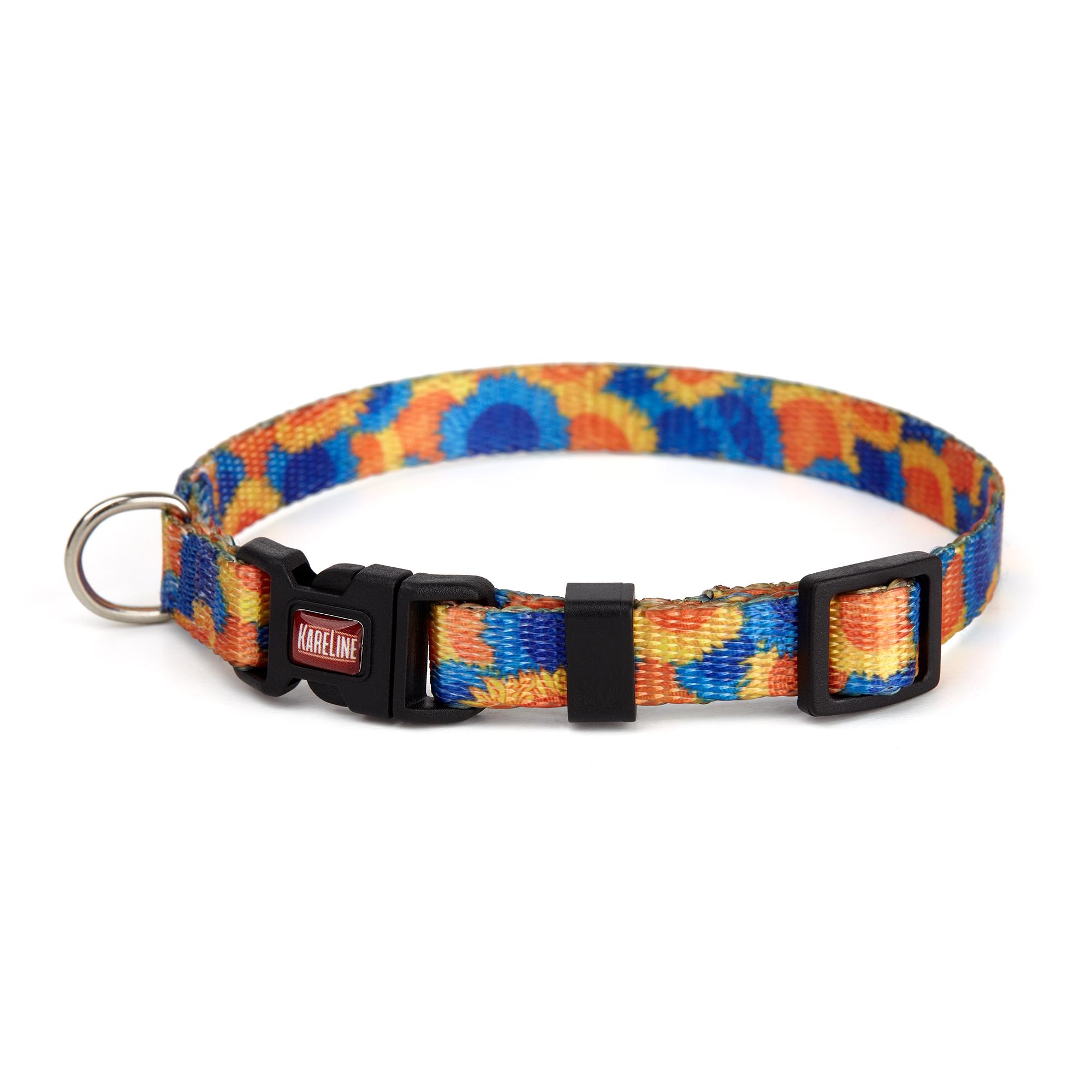 Ошейник KareLine SUNFLOWERS из нейлона с пластиковой пряжкой 15 мм 240-340 мм (0801/12)