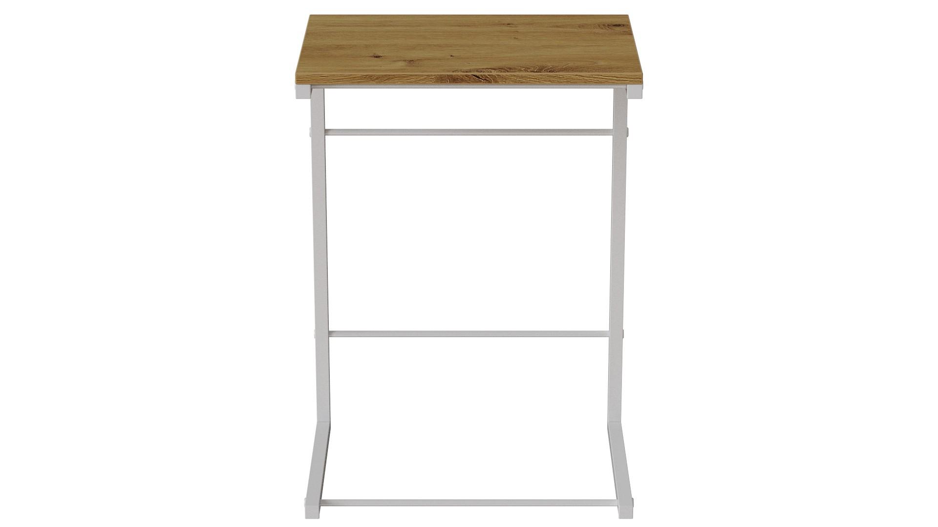 Столик Ferrum-decor Террі метал/ДСП 16 мм 650x440x330 мм Білий/Дуб Артізан (FRD-104660) - фото 6