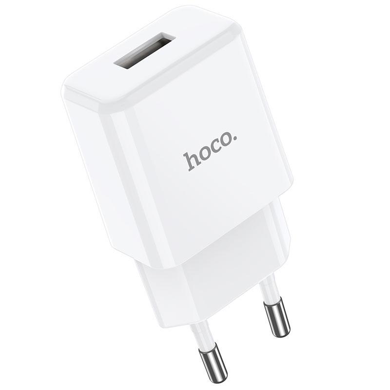 Зарядний мереживний пристрій універсальний Hoco N9 1USB 2,1A White