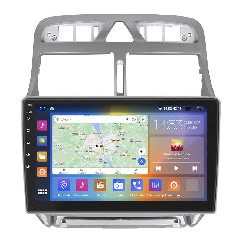 Автомагнітола штатна Lesko для Peugeot 307 Рестайлін 2005 9" 2/32Gb CarPlay/4G/W-F/GPS