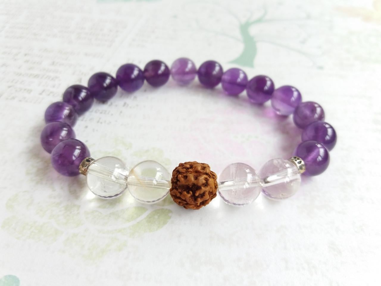 Браслет Аметист/Горный Хрусталь/Рудракша (1108911149) Браслет Аметист/Горный Хрусталь/Рудракша (1108911149)