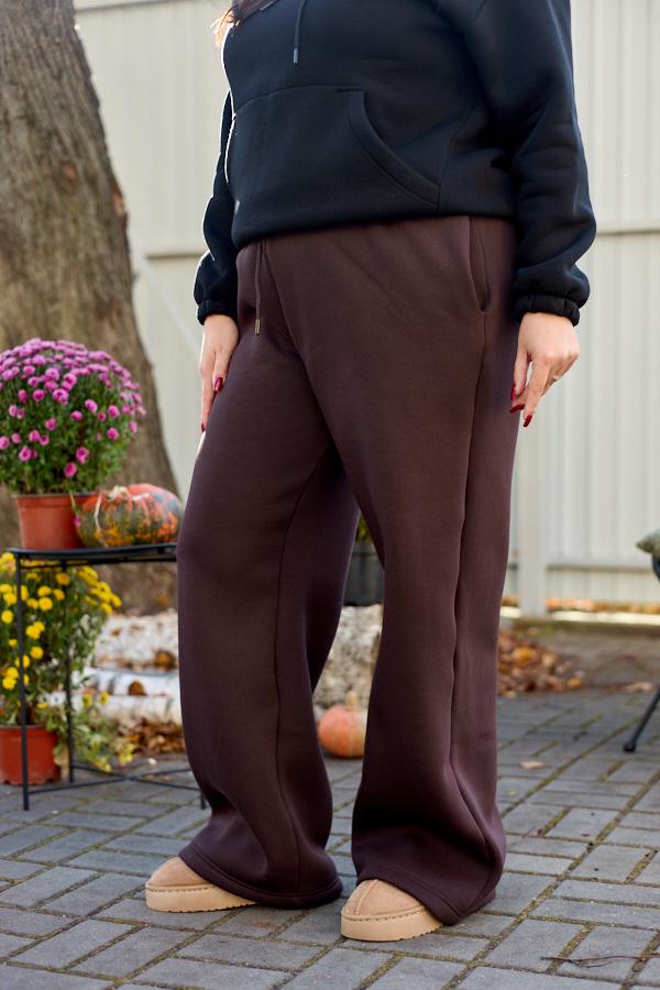 Штаны женские AKSAN байковые 2XL Темно-коричневый (25.2181_dark-brown_50(2XL)) - фото 2 Штаны женские AKSAN байковые 2XL Темно-коричневый (25.2181_dark-brown_50(2XL)) - фото 2